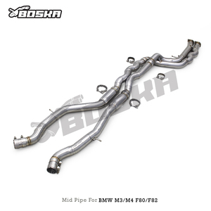 Tubo de escape de acero inoxidable Boska de ajuste directo de 2.5 pulgadas con longitud igualada para BMW M3/M4 F80/F82 S55 3.0T 2014-2019 con resonador - Product Image 3