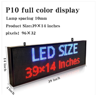 Panel Iklan Papan RGB P10 101x37cm Modul Layar Digital Signage untuk Restoran Jendela 39x14 inci