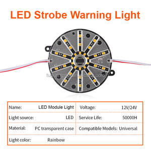 Luz Estroboscópica LED Ámbar TGZ 30SMD <span class=keywords><strong>de</strong></span> Alta Luminosidad, Advertencia <span class=keywords><strong>de</strong></span> Emergencia, 12V/24V, Luz Circular Direccional Intermitente para Automóvil - Product Image 2
