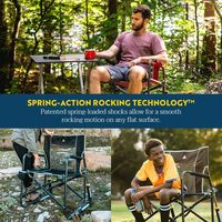 Fauteuil de camping basculant pour l'extérieur |   Chaise à bascule pliante portable, accoudoirs solides et durables, porte-gobelet confortable