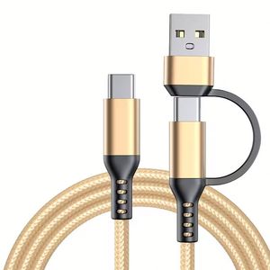 Newest 2-in-1 <b>USB</b>-<b>C</b> + <b>USB</b> a Nylon Braided <b>Type</b>-<b>C</b> Adapter <b>Cable</b> 3A 60W <b>Type</b> <b>C</b> Fast Multi-Charging <b>Cable</b> for IPhone 15 16 - Product Image 3