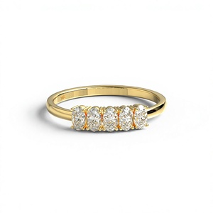 Minimalist 18K 14K Gold Plated Oval Cut Lab Grown Diamond <b>Ring</b> Band Women's <b>Dainty</b> Stackable Engagement <b>Ring</b> Gift Promise <b>Ring</b> - Product Image 1