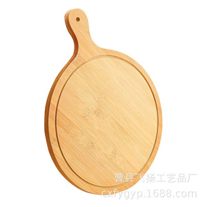 Planche à découper ronde en bambou avec poignée pour servir pain, gâteau, fruits, fromage - Product Image 5