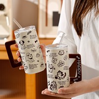 Tasse à café en céramique écologique de luxe vintage en forme de cœur Mi Lan Home, grande capacité, compatible micro-ondes