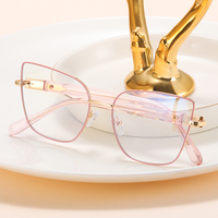 MS 82126 2023 Nuevas Gafas Ópticas de Metal para Mujer, Montura de Ojo de Gato, Anti Luz Azul, Diseño Colorido de Moda, Logotipo Personalizado