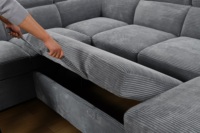 Canapé-lit convertible au design moderne, ensemble de canapés en forme de U, canapé d'angle avec rangement pour salon, chambre, bureau