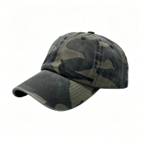 Topi Baseball Camo Custom Logo 6 Panel Katun Model Dad Hat Vintage dengan Pinggiran Melengkung, Dapat Disesuaikan, Snapback untuk Aktivitas Luar Ruangan
