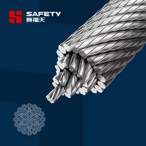 Ungalvanized Crushing Resistant Steel Wire Rope 35W*K7 Iwrc 24mm 25mm 26mm 27mm 28mm 30mm Compacted Strand Lifting Cable For Sal