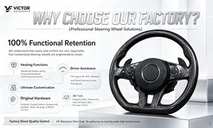 พวงมาลัยหนังแท้ Victor Custom คาร์บอนไฟเบอร์ สำหรับ <span class=keywords><strong>Civic</strong></span> รุ่นที่ 10 <span class=keywords><strong>Si</strong></span> Type R FK7 FC1 ปี 2016-2021 ตกแต่งภายใน - Product Image 5