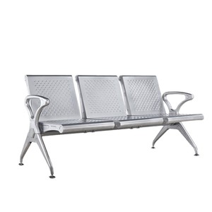 Sillas de espera Juyou plateadas, banco de 3 asientos con reposabrazos para hospital o escuela - Product Image 1