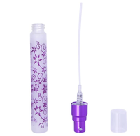Vaporisateur de parfum en verre, 10ml, mat, rechargeable, vide, de voyage, avec impression de fleur, atomiseur, pompe, vaporisateur