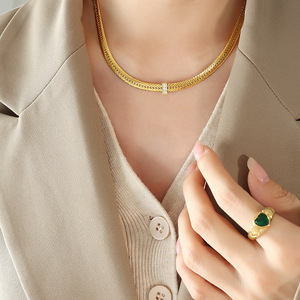 אופנה אירו אמריקאי קר סגנון womens צבע פלדת אל-חלד שרשרת שרשרת קולן - Product Image 4