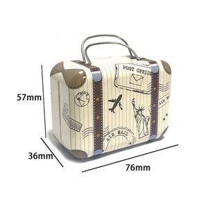 Boîte rectangulaire en étain brillant, style sac à main, motif valise, fabriquée à partir de matériaux recyclés écologiques, directement de l'usine - Product Image 4