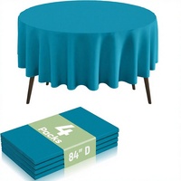 Nappes rondes jetables en plastique imprimées 84 pouces, imperméables, anti-fuites, robustes pour usage extérieur, turquoise