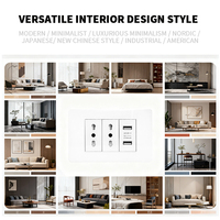Interruptores de Pared Jinmai para Italia, Chile, México, 4*2 16A 118, Enchufe Italiano Negro con USB Tipo-C, Interruptor de Corriente, Enchufe Italiano