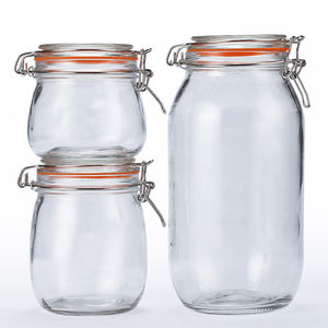Vente flash Pots de conservation en verre <span class=keywords><strong>Lino</strong></span> style classique avec couvercle à pince hermétique, écologiques, durables, 500 ml, 750 ml, 2,2 L pour <span class=keywords><strong>la</strong></span> <span class=keywords><strong>cuisine</strong></span> - Product Image 1