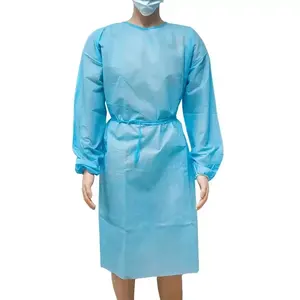 סיטונאי חד פעמי pp sms שמלת חליפת בידוד רפואית לבית חולים שמלות בידוד מגן חד פעמיות