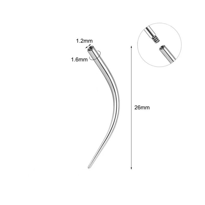 Silver 16G/M1.2mm internal teeth