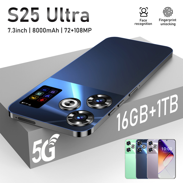 Factory Wholesale I25 Smartphone S25 Ultra Android Phone Brand New 16GB RAM + 1TB Storage 108MP Octa Core LTE 120Hz 4K English