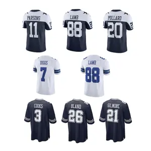 Stitched American Football Jersey 11 Micah Parsons 88 CeeDee Lamb 7 Trevon Diggs 26 Bland 20 Tony Pollard 4 Prescott 21 Gilmore