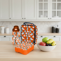 Sac isotherme double compartiment OUMEGO promotionnel pour enfants, motif dessin animé, avec compartiment pour boisson, kit boîte à lunch enfant