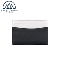 Portefeuille fin en cuir personnalisé avec logo Mount Yanzhi, blocage RFID, porte-cartes minimaliste, fait main, durable, étui de poche pour affaires