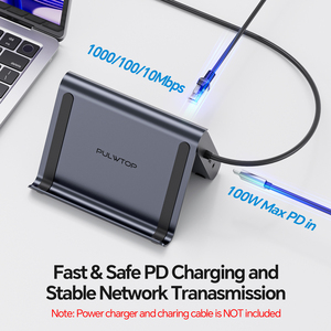 Base de Conexión PULWTOP para <span class=keywords><strong>MacBook</strong></span>, Monitor Dual 4K60Hz con 2 HDMI, Ethernet, USB-A/C 10Gbps, para <span class=keywords><strong>MacBook</strong></span> <span class=keywords><strong>Pro</strong></span>/Air M4/M5 - Color Medianoche - Product Image 5