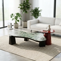 Ensemble de tables basses gigognes scandinaves raffinées, design rectangulaire en MDF noir avec table d'appoint carrée, finition polie pour intérieur urbain