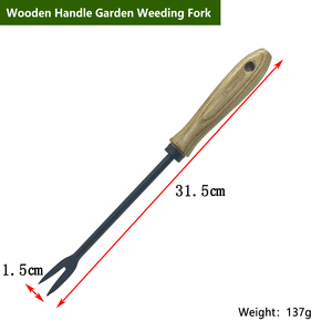 Ensemble de 4 mini-outils de <span class=keywords><strong>jardinage</strong></span> avec manche en bois - Pelle, truelle, fourche et râteau de haute qualité pour plantes en pot - Product Image 4