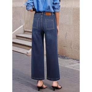 Sidefeel <b>Women's</b> Zimbaplatinum Ankle Denim High Waisted Straight Leg Loose Fit Stretchy Breathable Wide Leg <b>Jeans</b> XL - Product Image 3