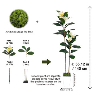 Árbol Bonsái Artificial Realista de Magnolia y Camelia de 180 cm de Altura, para Interiores/Exteriores, Bodas, Cumpleaños, en Maceta de Seda, para Decoración de Paisajes - Product Image 5