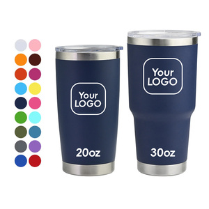Gobelet isotherme réutilisable en acier inoxydable à double paroi avec logo personnalisé, 20 oz et 30 oz, pour café et voyage - Product Image 1