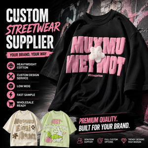 OEM Custom Puff Embossed Print Men Heavyweight Drop Shoulder T <b>Shirt</b> Premium Cotton Blank Plain Urban Streetwear Customized Logo - Product Image 2