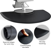 Tapis de sol semi-circulaire commercial HAOYAN en NBR, épaisseur 5/8 pouce, anti-fatigue, antidérapant, bord biseauté, pour utilisation avec fauteuil de salon ou de barbier