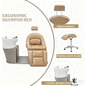 Toptan dayanıklı ayarlanabilir yüksek yoğunluklu sünger otomatik katlanır şampuan sandalye şampuan kase ve sandalye kuaför saç yıkama koltuğu - Product Image 3