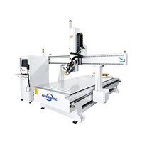 Machine de fraisage CNC Jinan Mosencnc 1325 9KW 4 axes ATC avec changeur d'outils linéaire 8-12 outils, tête pivotante de broche 90° et contrôleur LNC