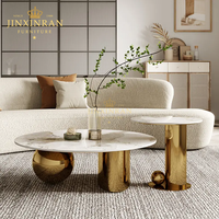 Ensembles de meubles de salon d'usine de oman, tables basses centrales en métal avec un luxe moderne