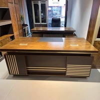 Élégant bureau de patron convertible et extensible pour panneau de directeur général Mobilier de bureau de style bois pour bureau à domicile