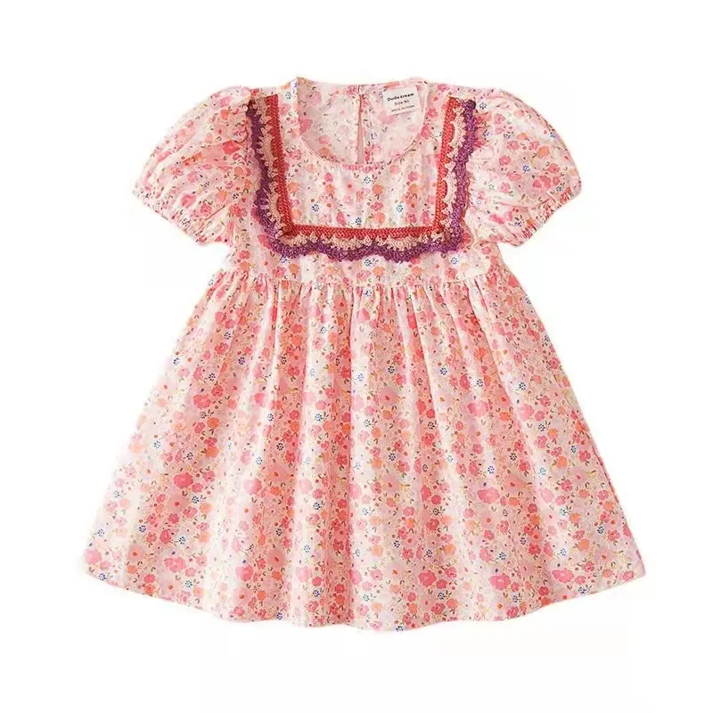 WEN Sweet Girl Blumen kleid Sommer New Baby Style Kurzarm Princess Cotton Blumen kleid