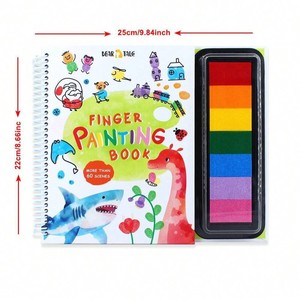 Juego de sellos de Palma de jardín de infantes DIY, álbum de grafiti <span class=keywords><strong>para</strong></span> niños, almohadilla de tinta colorida, pintura de dedos, StampToy <span class=keywords><strong>para</strong></span> capacidad de reconocimiento de color - Product Image 3
