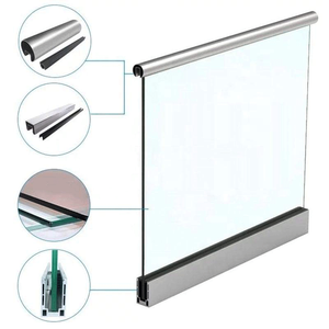 프레임리스 유리 난간 알루미늄 야외 발코니 울타리 U 자형 채널 시스템 프로필 계단 난간 유리 난간 - Product Image 4