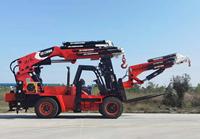 Grue arrière pour chariot élévateur avec rotation à 360° et levage multidirectionnel pour capacités de 7 à 50 tonnes, capacité de charge élevée