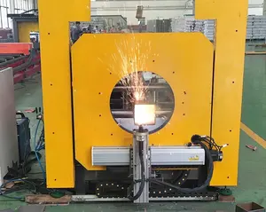 Cnc מצטלב צינור חיתוך H-קרן מכונת עם Beveling התמודדות פלדה ייצור קו פרופילי חיתוך רובוט