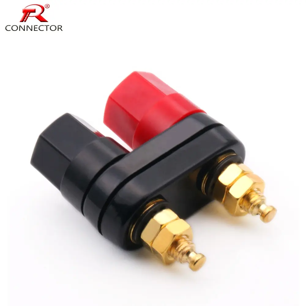 Bestseller Qualität Bananen stecker Paar Klemmen Rot Schwarz Anschluss Verstärker Anschluss Binding Post Bananen Lautsprecher Stecker Buchse