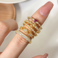 Bagues ajustables en forme de cœur pour femmes, plaquées or 18 carats, étanches, avec zircone cubique, bijoux de mode pour fêtes