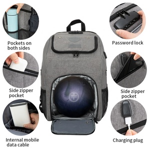 <span class=keywords><strong>Sac</strong></span> à <span class=keywords><strong>dos</strong></span> pour boule de bowling individuelle pour hommes et femmes, taille 16, compartiment rembourré pour boule, respirant, USB, portable, étanche - Product Image 3