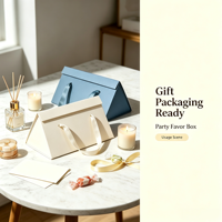 Boîte cadeau en carton écologique faite à la main, avec ruban en satin, design triangulaire rigide, pour les cadeaux de mariage, les chocolats, les bougies