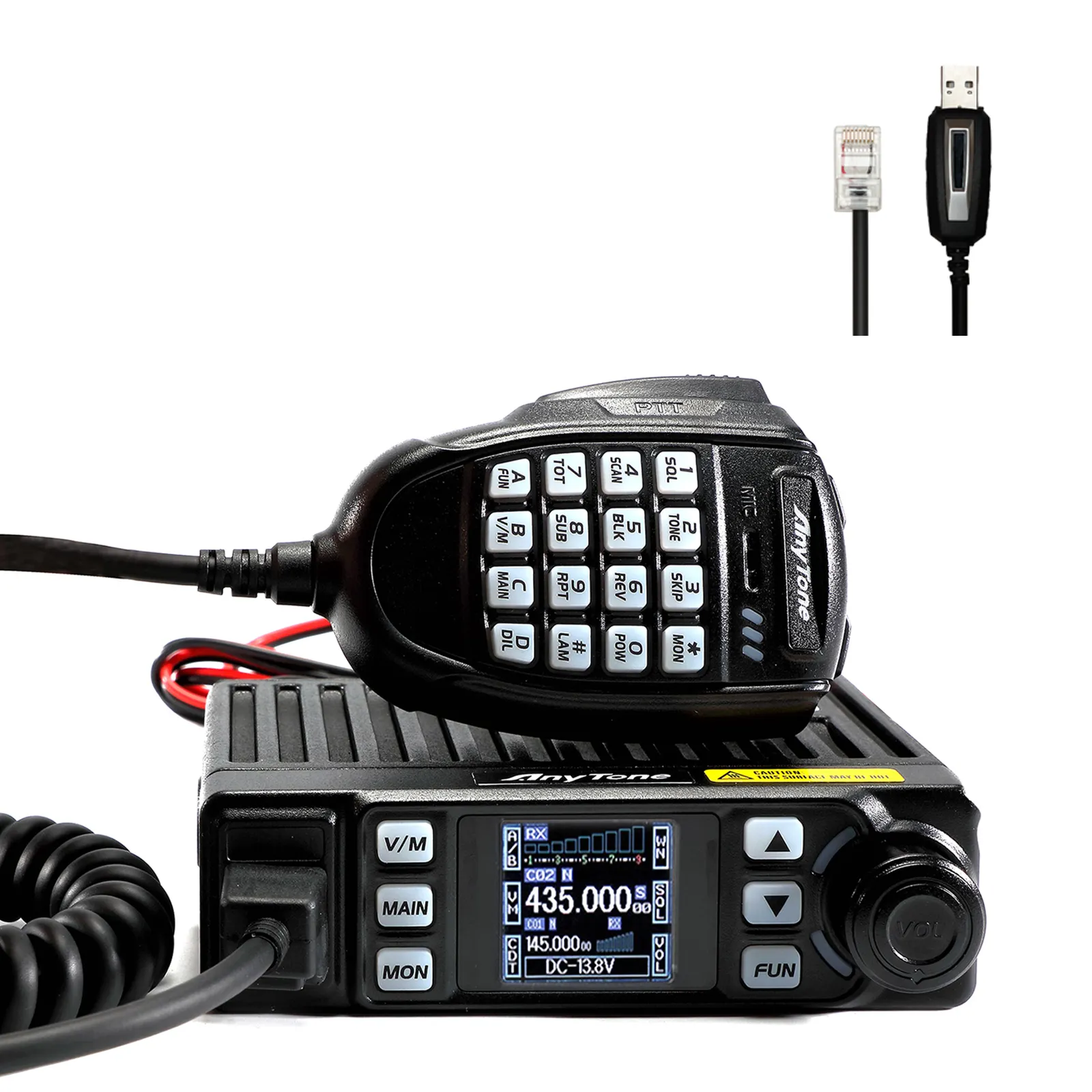 AnyTone मोबाइल शौकिया ट्रांसीवर AT-779UV 20-वाट दोहरी बैंड VHF/UHF मोबाइल रेडियो लंबी दूरी मिनी स्कैनिंग रिसीवर w/नि: शुल्क Cabl