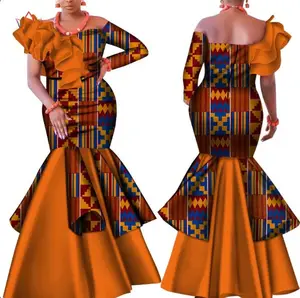 Vestido de mujer africana. Vestido de novia sexy de un hombro. Vestido de fiesta. Ropa tradicional africana