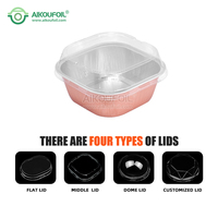 230ml recyclable personnalisé PET carré plateau en aluminium cuisson tasse et assiette conteneur alimentaire conteneurs d'aluminium produit OEM